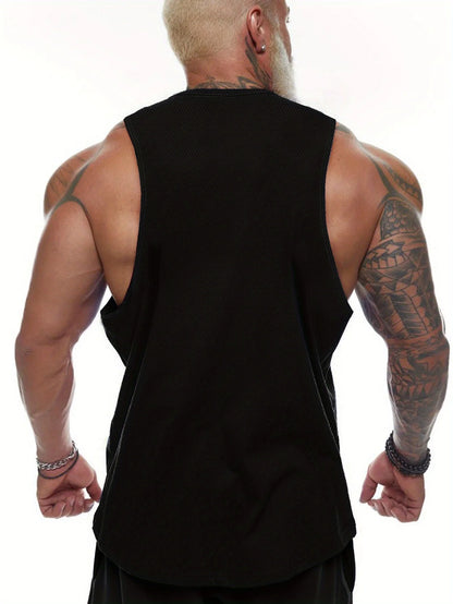 Men's large-sized archer pattern vest - Suitable for summer and fitness, with a casual style and comfortable fit